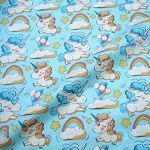 Tela Unicornios Azul
